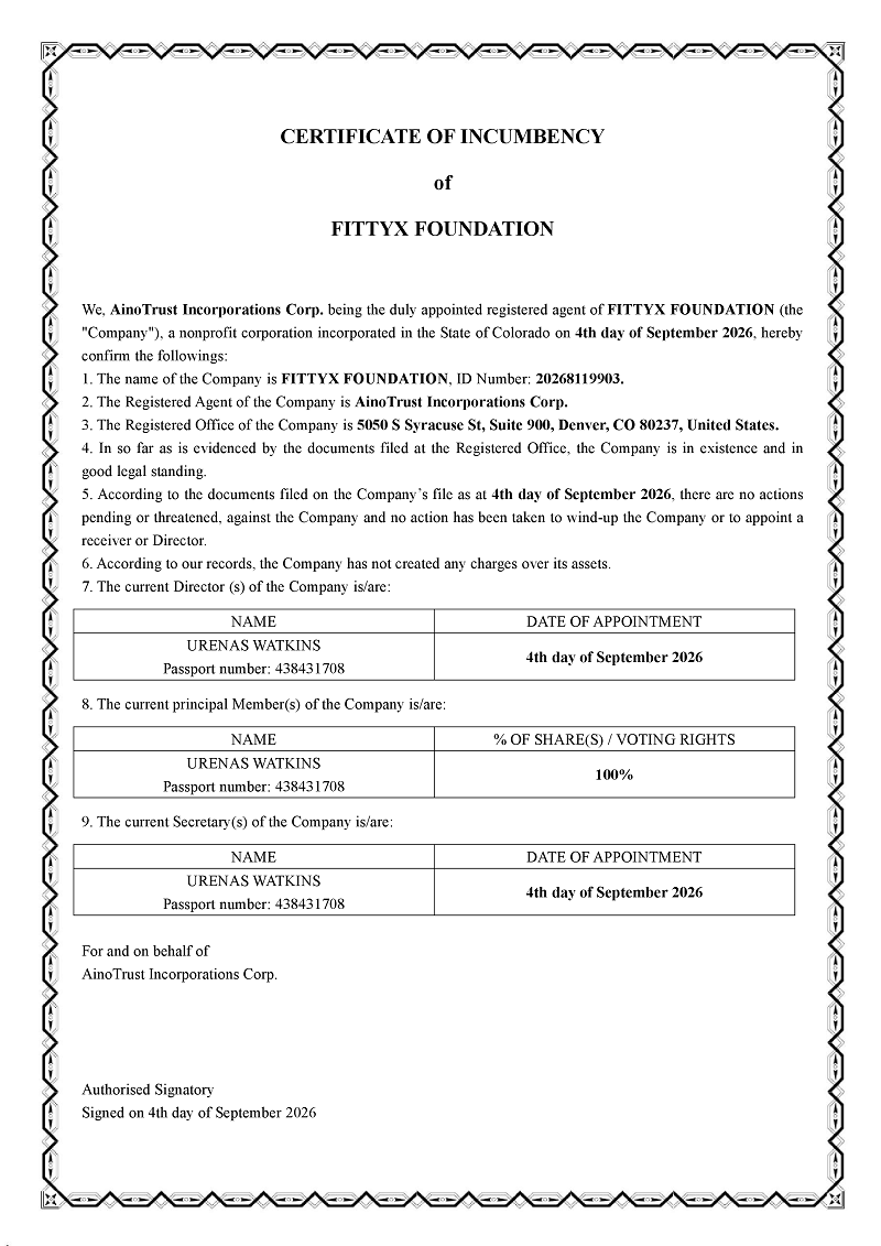 Certificate of Tier 1 Distributorship