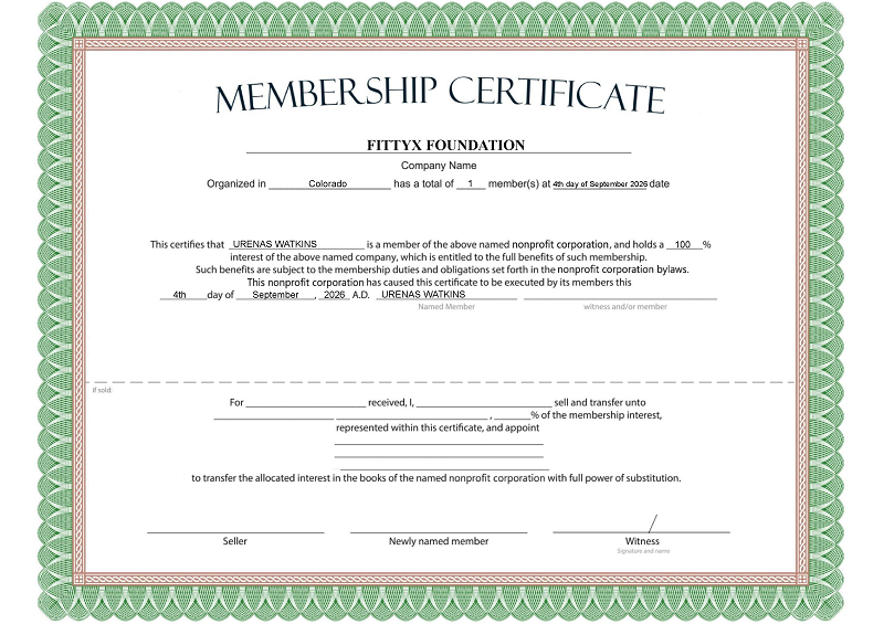Membership Certificate